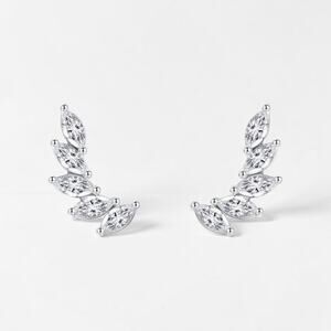 925 Sterling Silver Wings Feather Earring